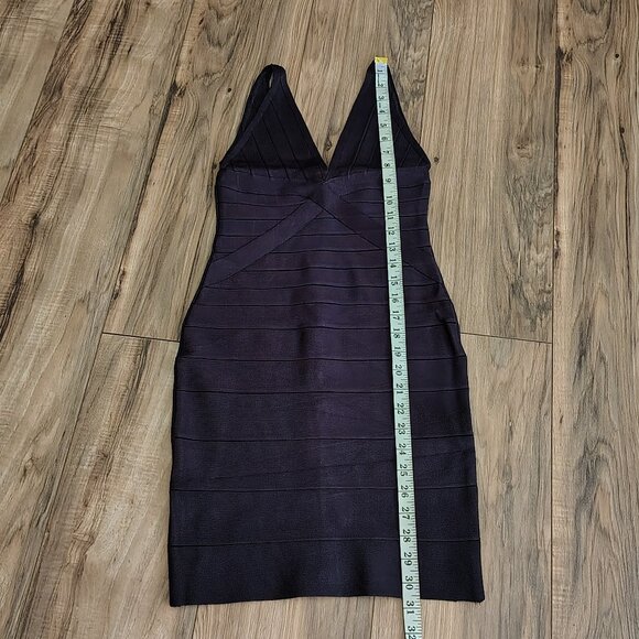 Rachael G. Stretch Violet Strappy V-Neck Dress with Front and Back Cutout - Picture 7 of 10